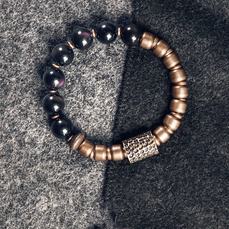 Punk Rock Volcanic Stone Bracelet for Men and Women